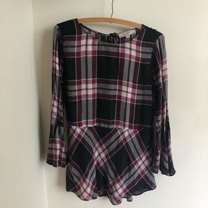 Loft Tie-back Peplum Top